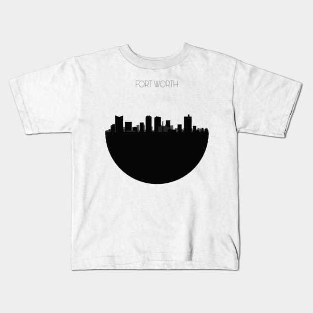 Fort Worth Skyline Kids T-Shirt by inspirowl